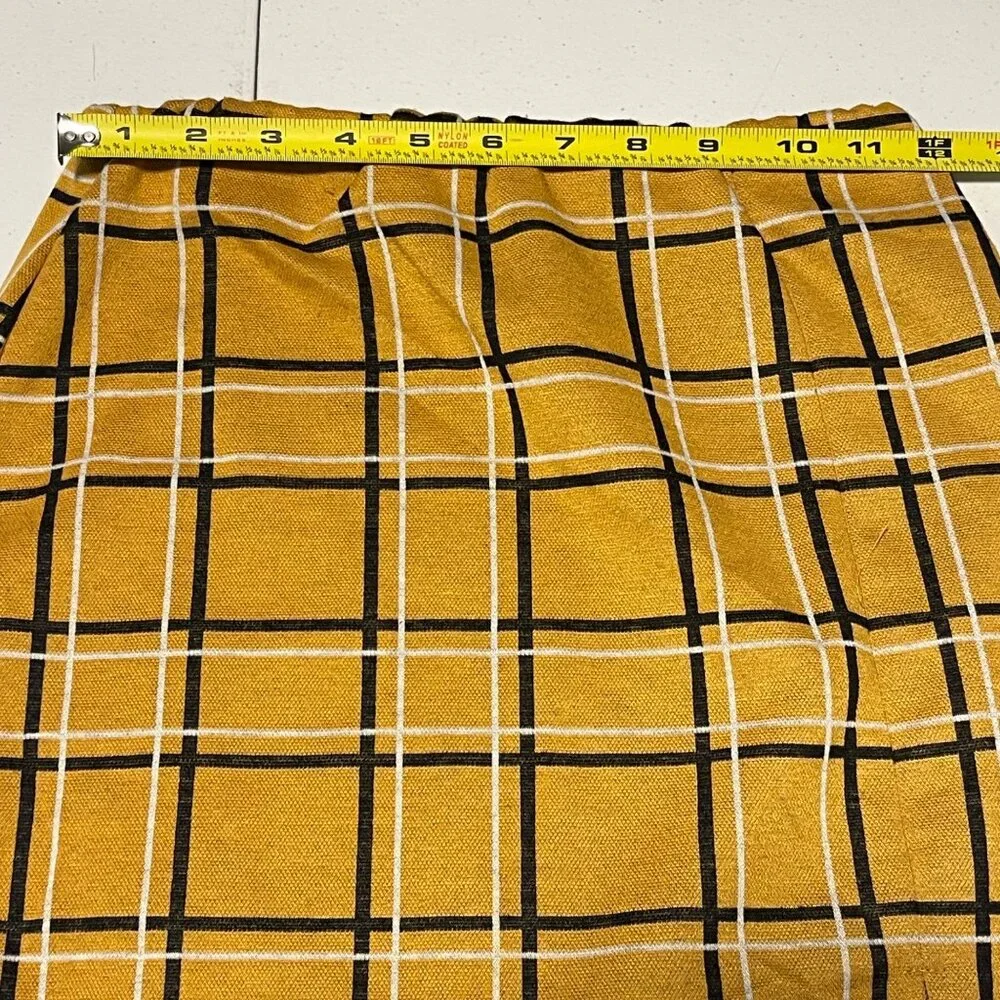 Girls Yellow Plaid Mini Skirt With Slit Detail By Popular Basics Size S - Picture 7 of 9